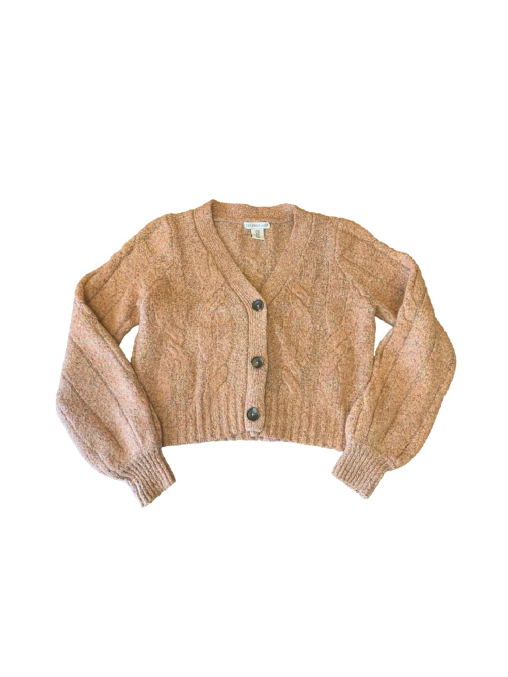 Sincerely Jules Cable Knit Cardigan Sweater Size M Peach Pink